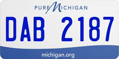 MI license plate DAB2187