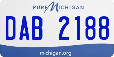 MI license plate DAB2188