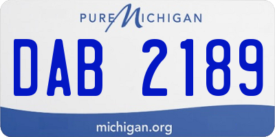 MI license plate DAB2189