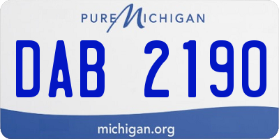 MI license plate DAB2190