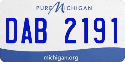 MI license plate DAB2191