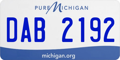 MI license plate DAB2192