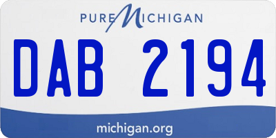 MI license plate DAB2194