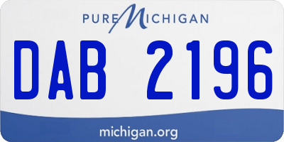 MI license plate DAB2196