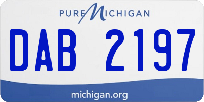 MI license plate DAB2197