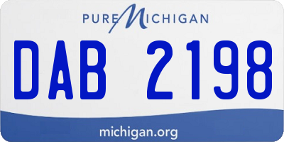 MI license plate DAB2198