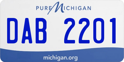 MI license plate DAB2201