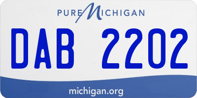 MI license plate DAB2202