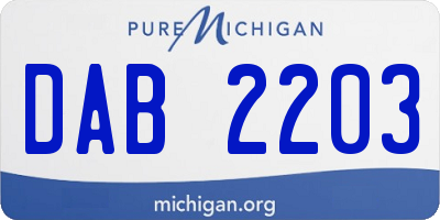 MI license plate DAB2203