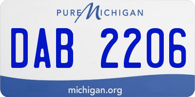 MI license plate DAB2206
