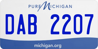 MI license plate DAB2207