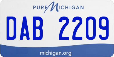 MI license plate DAB2209