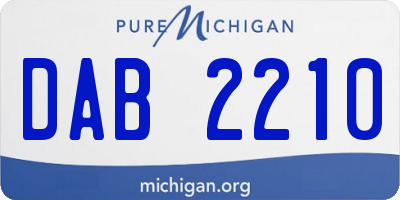 MI license plate DAB2210