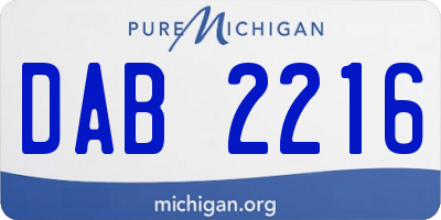 MI license plate DAB2216