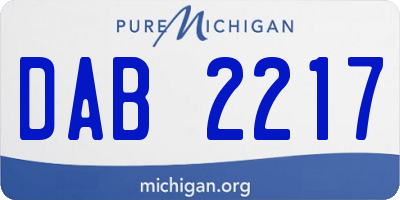 MI license plate DAB2217