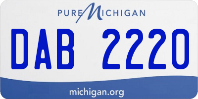MI license plate DAB2220