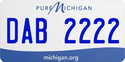 MI license plate DAB2222