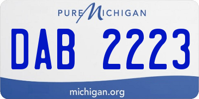 MI license plate DAB2223