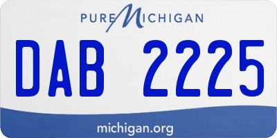 MI license plate DAB2225