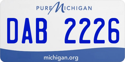 MI license plate DAB2226