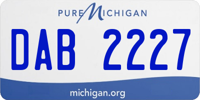 MI license plate DAB2227