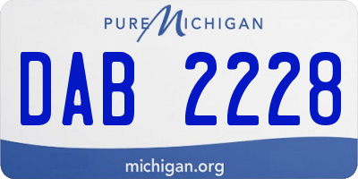 MI license plate DAB2228