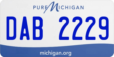 MI license plate DAB2229