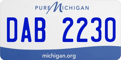 MI license plate DAB2230