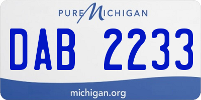 MI license plate DAB2233