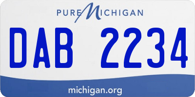 MI license plate DAB2234