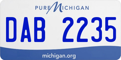 MI license plate DAB2235