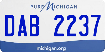 MI license plate DAB2237