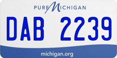 MI license plate DAB2239