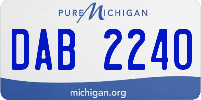 MI license plate DAB2240