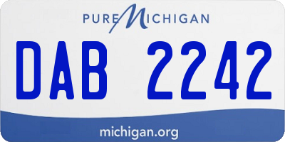 MI license plate DAB2242