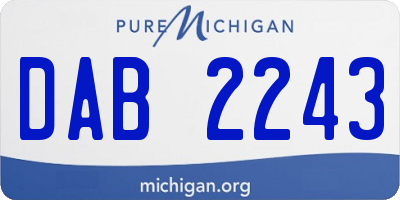 MI license plate DAB2243