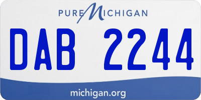MI license plate DAB2244
