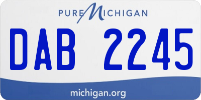 MI license plate DAB2245