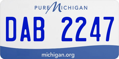 MI license plate DAB2247