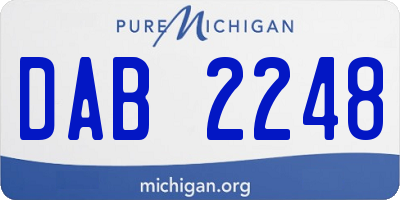 MI license plate DAB2248