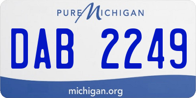 MI license plate DAB2249