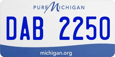 MI license plate DAB2250