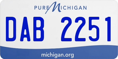 MI license plate DAB2251