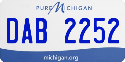 MI license plate DAB2252