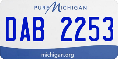 MI license plate DAB2253