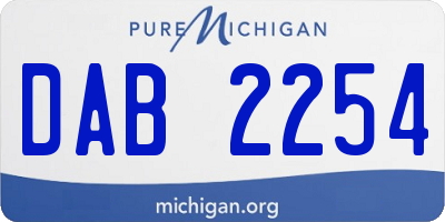 MI license plate DAB2254