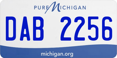 MI license plate DAB2256