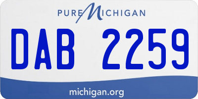 MI license plate DAB2259