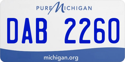 MI license plate DAB2260