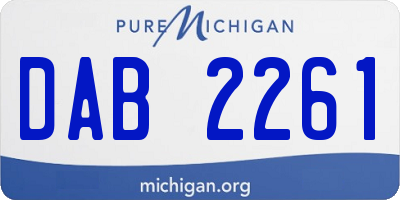 MI license plate DAB2261